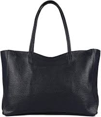 Bolso Tote de Piel Auténtica Mujer Años 90