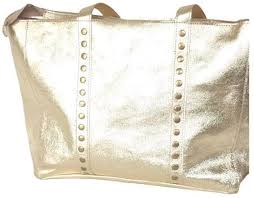 Bolso Shopper Dorado con Tachuelas