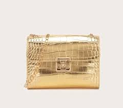 Bolso Dorado Pequeño con Cadena