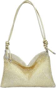 Bolso Dorado con Diamantes de Imitación para Fiesta