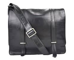 Bolso Messenger de Cuero Negro