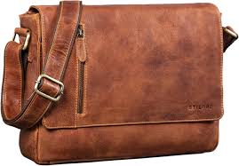 Bolso Messenger de Cuero STILORD 'Davis' para 13 Pulgadas