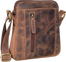 STILORD 'Emerson' - Elegante Bolso de Mano de Cuero para Hombre