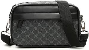 Bolso de Hombro Negro de PU para Hombre