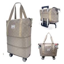 Bolsa de Viaje Grande Plegable con Ruedas Desmontables