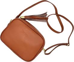 Bolso Bandolera de Piel Italiana con Flecos