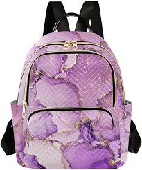 Mochila Brillante Morada y Dorada para Mujer