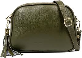 Bolso Bandolera Mujer Firenze Artegiani - Piel Dollaro Verde Militar