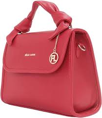 Bolso de Piel Sintética Pelle Luxur - Rojo Oscuro
