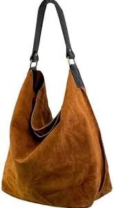 Bolso Hobo de Ante para Mujer con Asa de Piel - Énvo