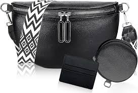 Bolso Riñonera Mujer Negro con Monedero Desmontable