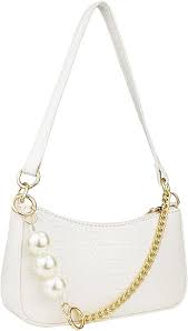Bolso Blanco de Perlas CAMILIFE - Elegancia Vintage para Mujer