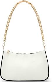 Elegantes Bolsos Blancos de Mujer con Cadena