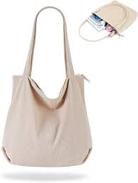 Bolsa Tote Xinlon con Cremallera de Pana