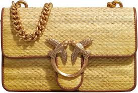 Bolsa Mini Pinko Love One: Sfumata Amarillo/Natural