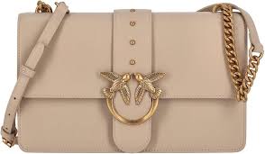 Bolso Pinko Love One Classic Beige/Gold para Mujer