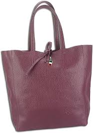 Bolso de Piel Auténtica Burdeos para Mujer - Florence