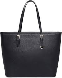 Bolso Negro de Cuero Sintético para Mujer - Grande y Elegante
