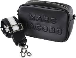 Bolso Cruzado de Cuero Flash Marc Jacobs en Negro con Hardware Plateado