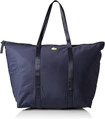 Bolsa de Compras Lacoste Mujer Marine 166 Jaune Fluo