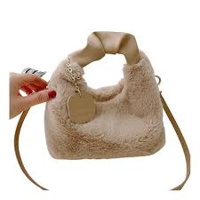 Bolso de Mano de Felpa con Asa Fruncida para Mujer
