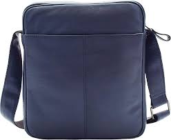Eric - Bolso Bandolera de Piel Azul para Hombre