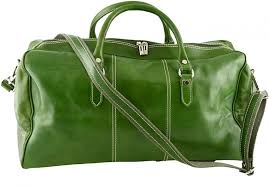 Bolso de Viaje en Piel Verde - Artesanía Italiana