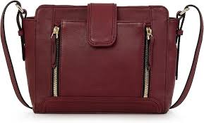 Bolso Bandolera de Piel Anita Burdeos para Mujer - Kate Lee
