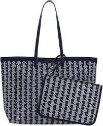 Bolsa Mediana Lacoste Zely Monograma - Azul