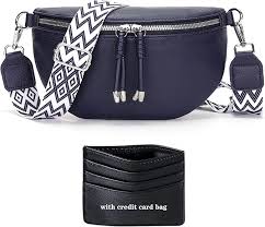 Riñonera de Cuero Azul para Mujer - YISUOHOOM