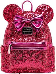 Bolso Bandolera Minnie Mouse con Lentejuelas - Magenta