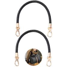 Asas de Piel Negras para Bolsos - 2 Piezas