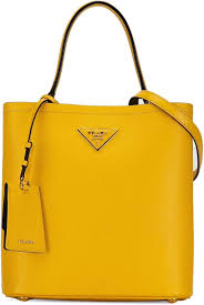 Bolso Tote Amarillo Mediano Saffiano de Prada